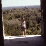 (32) Cathie on Main Temple at Tikal in Guatemala