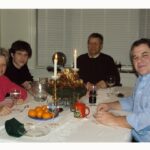 (60) Tullie Warshauer, Ben Warshauer, Peter, Emily Warshauer, Mark Warshauer at Robertsons for Christmas Dinner