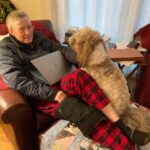 Dogs - Leo Helping Peter Recover from Knee Replacement Surgery Medium