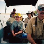 Family - Cathie with Her Brother Gordon Seibert and His Sons Scott and Jaiya on Monkey River Trip in Belize Medium