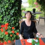 Travel - Cathie waiting for Lunch at Relais Poggio ai Santi in Tuscany Large